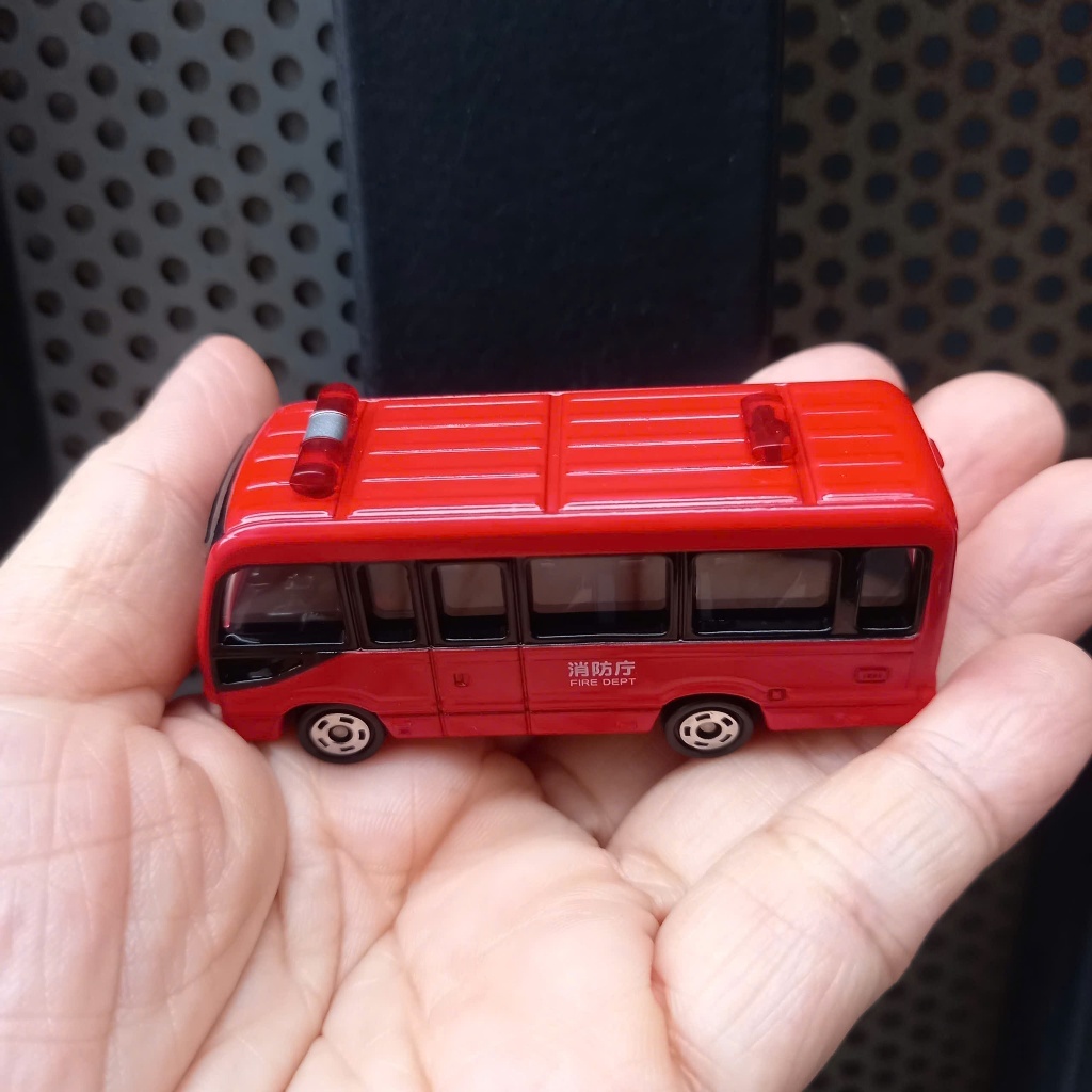 Mô hình xe bus tomica không hộp, Toyota Coaster (đỏ)