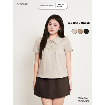 Áo kiểu cổ sen đáp ngang ngực BIGSIZE (55kg đến 95kg) – 26HA040 - [BU Bigsize Young]