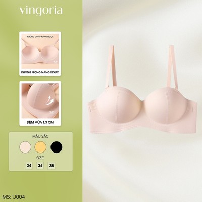 Áo lót su không gọng nâng ngực VINGO/VINGORIA đệm vừa U004