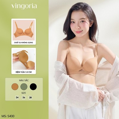 Áo lót su không gọng nâng ngực mút vừa VINGO/VINGORIA thiết kế không viền thoải mái S430