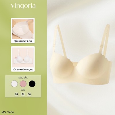Áo lót nữ không gọng mút bàn tay nâng ngực VINGO/VINGORIA chất liệu su mềm mại bản lưng to S283  - S436