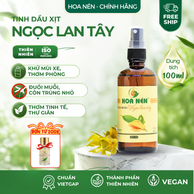 Chai Xịt Tinh dầu Ngọc Lan Tây 100ml - Hoa Nén - Xịt thơm phòng, ngủ ngon, thư giãn