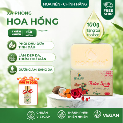 Xà Phòng Làm Đẹp Da Hương Hoa Hồng - Hoa Nén - Rose Soap - Sáng da, mềm mịn, thơm quyến rũ 100gr