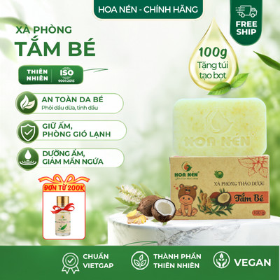 Xà Phòng Tắm Bé - phôi dầu dừa và tinh dầu - An toàn, phù hợp mọi loại da <TẶNG TÚI TẠO BỌT> - 100g