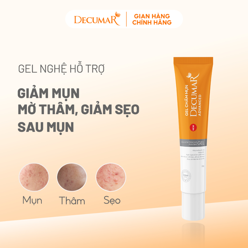 Gel chấm ngừa mụn và thâm Nano Decumar Advanced 20g, thẩm thấu nhanh không kích ứng, hiệu quả tối ưu