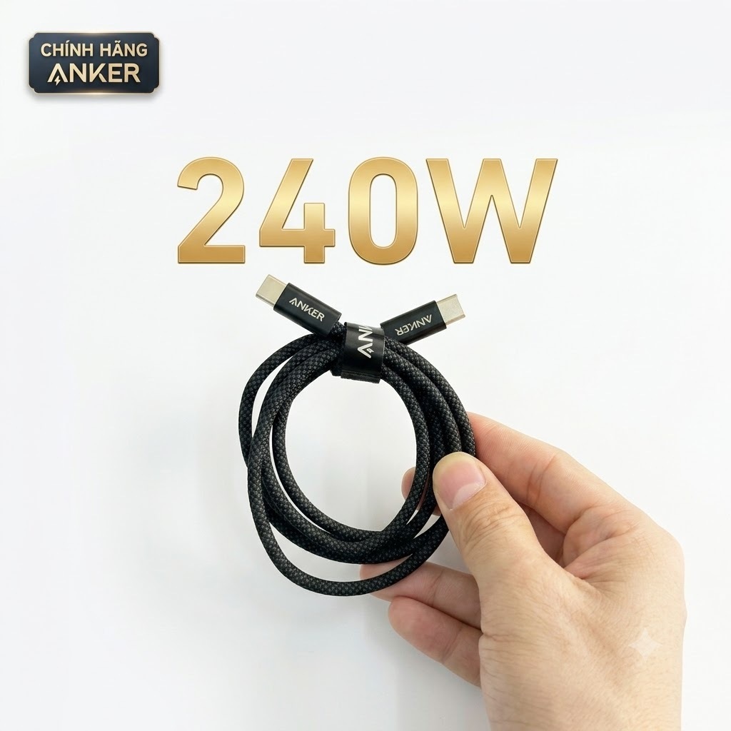 Cáp Type-C to Type-C An.ker Zolo 1m 240W A8060
