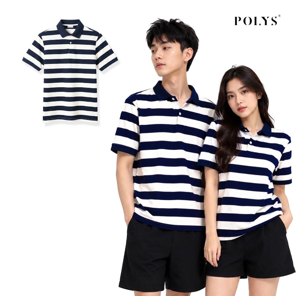 Áo thun polo nam POLYS, vải sọc cá sấu 4 chiều, thoáng khí, thấm hút. Áo polo tay ngắn ZUNO