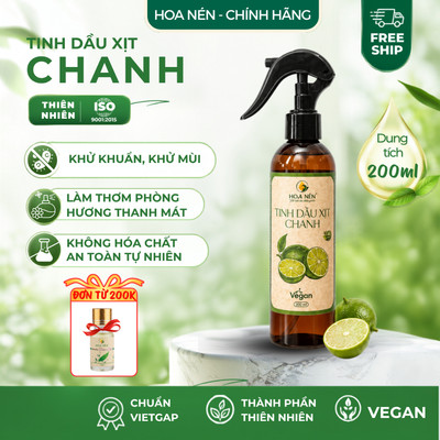 Tinh dầu Xịt Chanh - Hoa Nén - Hương thơm mát, khử mùi dịu nhẹ thư giãn, tiện lợi - 200ml