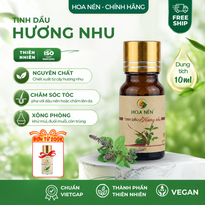 Tinh dầu Hương Nhu nguyên chất - Hoa Nén - Hương nồng ấm - 10ml