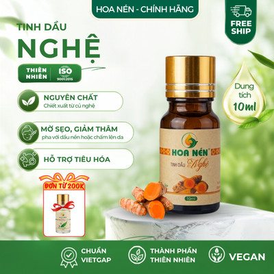 Tinh dầu Nghệ nguyên chất - Hoa Nén - Làm đẹp da, giảm sẹo, thâm - 10ml