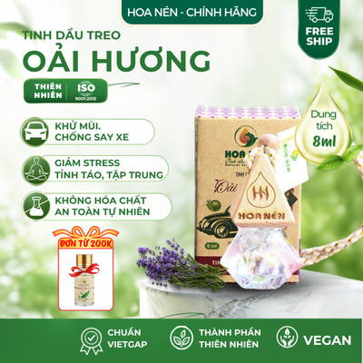 Tinh dầu treo Oải hương nguyên chất - Hoa Nén - Giảm say xe, thư giãn - 8ml