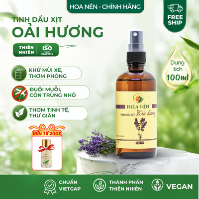 Chai Xịt Tinh dầu Oải Hương 100ml - Hoa Nén - Tạo mùi thơm, khử mùi, ch.ống ẩm mốc, đuổi muỗi.