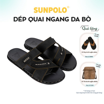 Dép Quai Ngang Nam Da Bò SUNPOLO SNA102