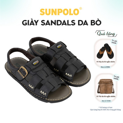 Leather men sandals SUNPOLO SDA030