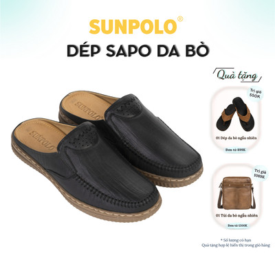 Dép sục nam da bò SUNPOLO SP1387 trung niên