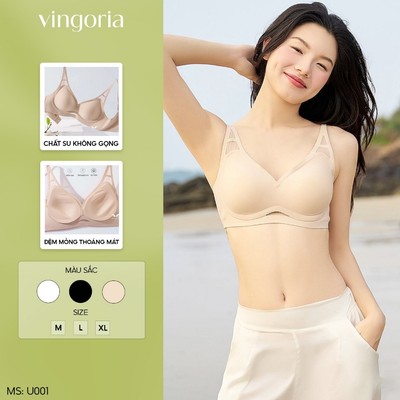Áo lót su không gọng đệm mỏng VINGO/VINGORIA quả chéo nâng đỡ định hình U001
