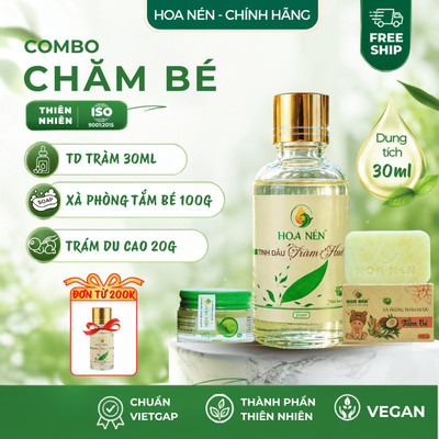 Combo Tinh dầu Tràm + xà phòng Tắm Bé + Cao Tràm bỏ túi - 30ml - Tiết kiệm, tặng quà cho mẹ