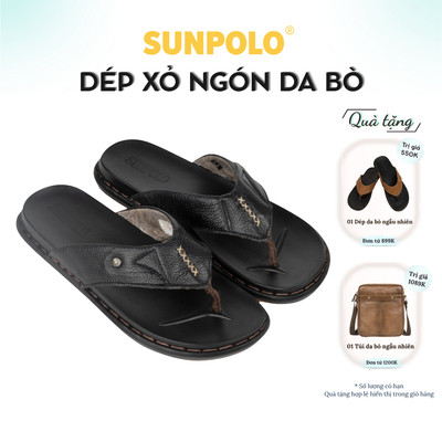 Dép xỏ ngón Dép kẹp nam da bò SUNPOLO KEP038