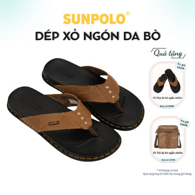 Dép kẹp Dép xỏ ngón nam da bò SUNPOLO KEP015