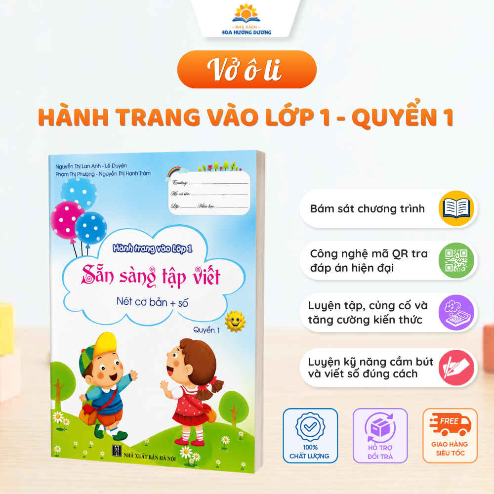 Vở tập viết Hành trang vào lớp 1, sẵn sàng tập viết nét cơ bản và số Quyển 1 cho bé chuẩn bị vào lớp