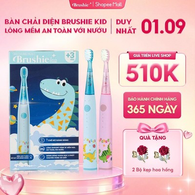 Combo 2 bàn chải điện cho bé Brushie Kids 3 chế độ siêu tiện lợi