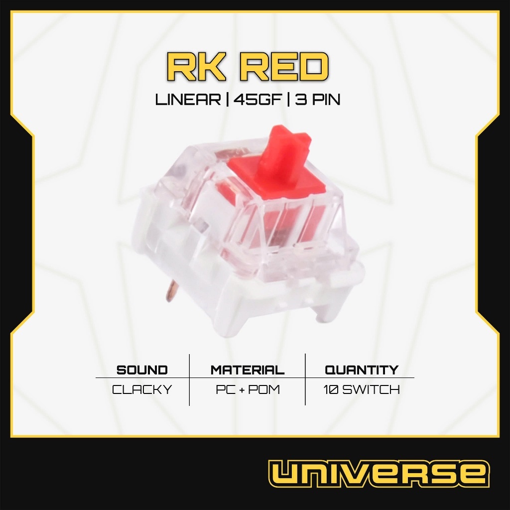 10 Switch Royal Kludge RK Red Switch Linear 45g 3 Pin PC + POM Công Tắc Bàn Phím Cơ Universe