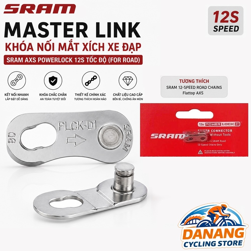 Master Link – Khóa Nối Mắt Xích Xe Đạp SRAM AXS PowerLock 12S Tốc Độ (For Road)