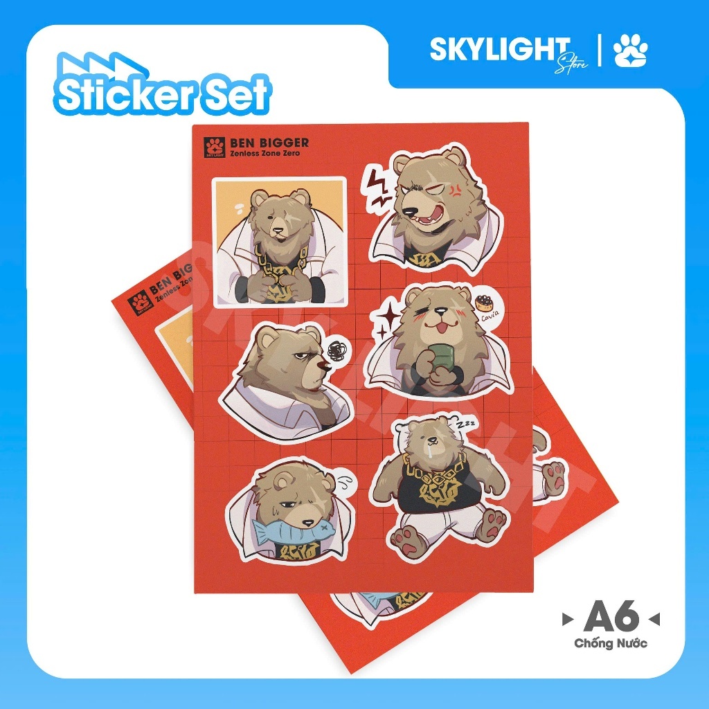 NO.06  BEN BIGGER - Zenless Zone Zero - 2 - Sticker Furry Sheet A6 Decal chống nước