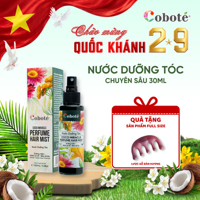 Nước dưỡng tóc giảm gãy rụng, phục hồi hư tổn Coboté Mật Hoa Dừa 30ml/100ml