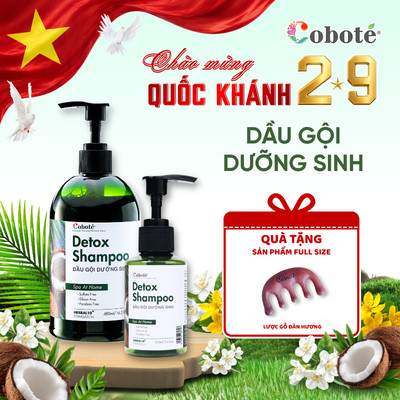 Dầu gội làm phồng, kích mọc tóc Coboté Detox – Giúp tóc dày, khỏe, giảm rụng 100ml/480ml