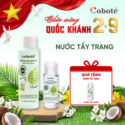 Nước tẩy trang từ mật hoa Dừa Coboté - Sạch sâu, dịu nhẹ cho da nhạy cảm 30ml/200ml