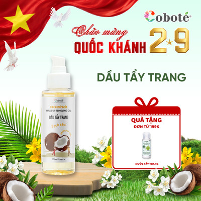 Dầu Tẩy Trang Cuốn Trôi Bụi Bẩn Sạch Sâu, Không Cay Mắt Coboté 100ml