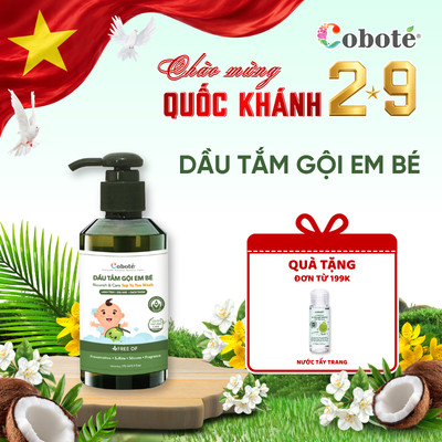 Sữa tắm gội toàn thân cho bé không cay mắt Cobote sạch dịu nhẹ, an toàn cho da 170ml