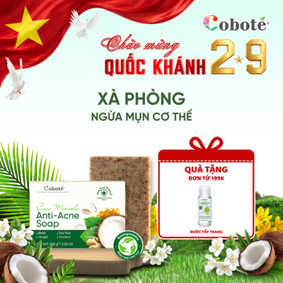 Xà phòng tắm ngừa mụn lưng Coboté – Làm sạch da, đều màu, láng mịn, hiệu quả sau 1 liệu trình 100g / 120g