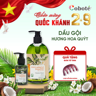 Dầu gội kiềm dầu Cobote tinh dầu dừa giúp tóc chắc khoẻ, giảm gãy rụng tóc 480ml