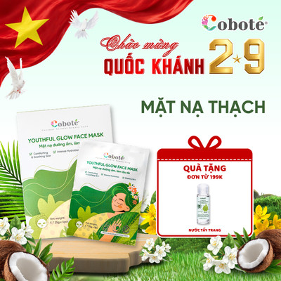 Mặt Nạ Dừa Coboté - YOUTHFUL GLOW FACE MASK 25g dưỡng ẩm tức thì