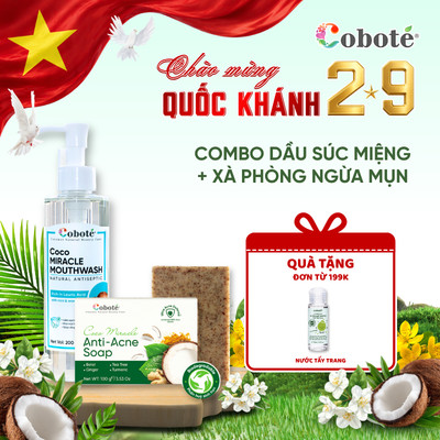 Combo chăm sóc toàn diện Coboté – Dầu súc miệng & xà phòng tắm ngừa mụn, làm sạch, giảm mùi, dưỡng da khỏe