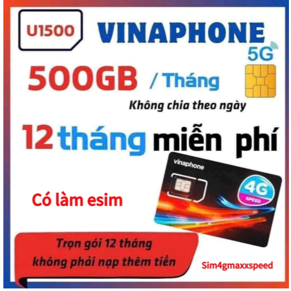 SIM VINAPHONE U1500 [CÓ LÀM ESIM]