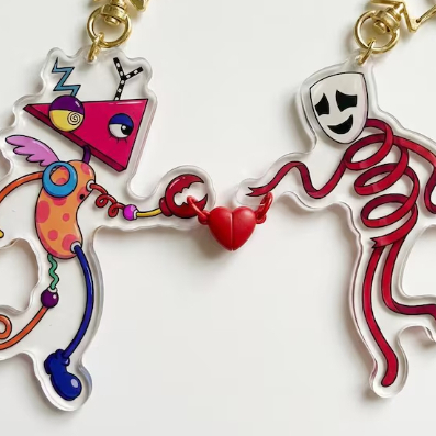 The Amazing Digital Circus Acrylic keychains, Zooble & Gangle keychains, TADC Fan Art Merch, Fan Gif