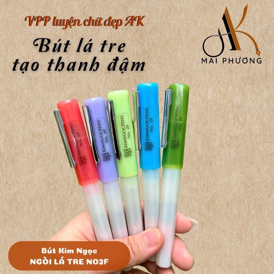 BÚT KIM NGỌC NO.2F – NGÒI LÁ TRE TẠO NÉT THANH ĐẬM – VỎ THẠCH TRONG CAO CẤP