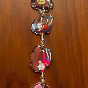 Gravity falls keychain: book, Dipper, Mabel, Waddles