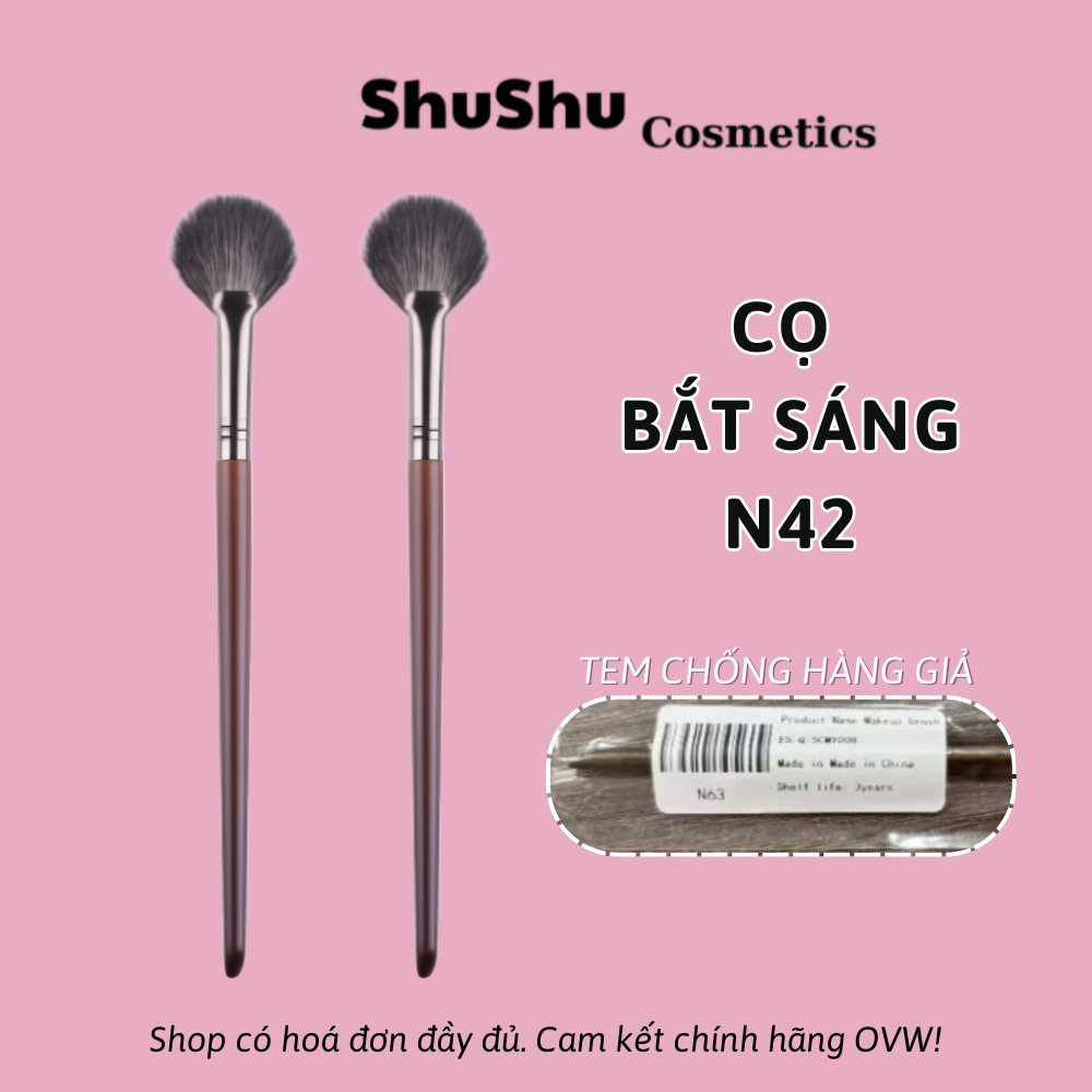 [OVW】Cọ trang điểm N42 hình quạt bắt sáng SHUSHU COSMETICS