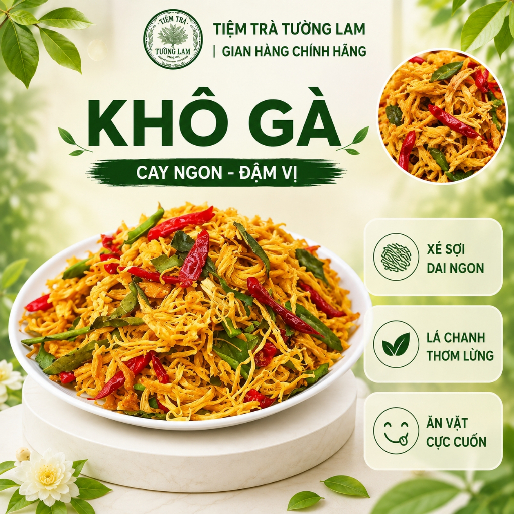 1KG KHÔ GÀ LÁ CHANH LOẠI NGON, GÀ KHÔ LÁ CHANH CAO CẤP