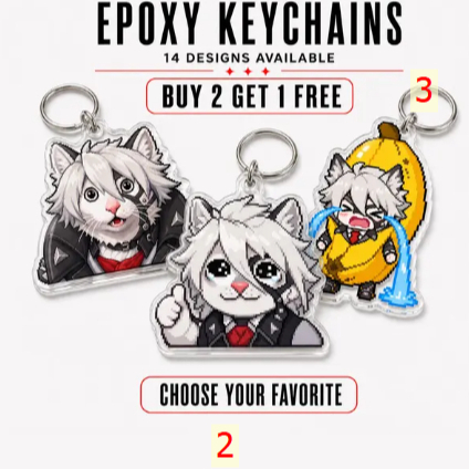 Von Lycaon Zenless Zone Zero Epoxy Acrylic Keychain: Double-Sided Meme Charm