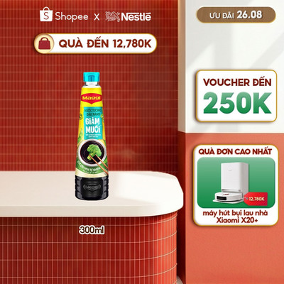 Nước Tương Nestlé MAGGI® Đậu Nành Giảm Muối chai 300ml với đậu nành lên men tự nhiên