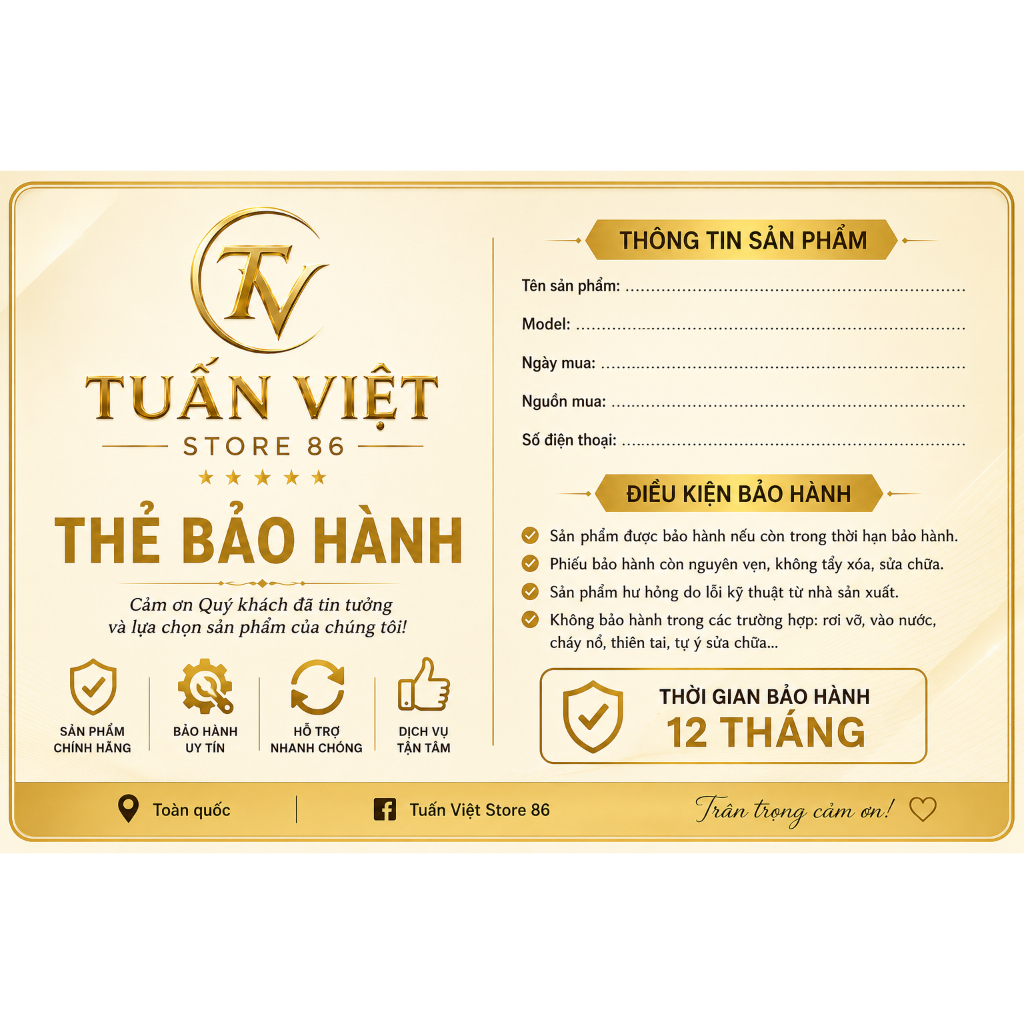 Thẻ Bảo Hành Điện Toàn Bộ Sản Phẩm Của Shop, Thẻ Bảo Hành 12 Tháng Của Shop…