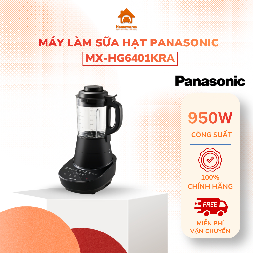 Máy Làm Sữa Hạt Đa Năng & Xay Nấu Panasonic MX-HG6401KRA - Hàng Chính Hãng, Full Box