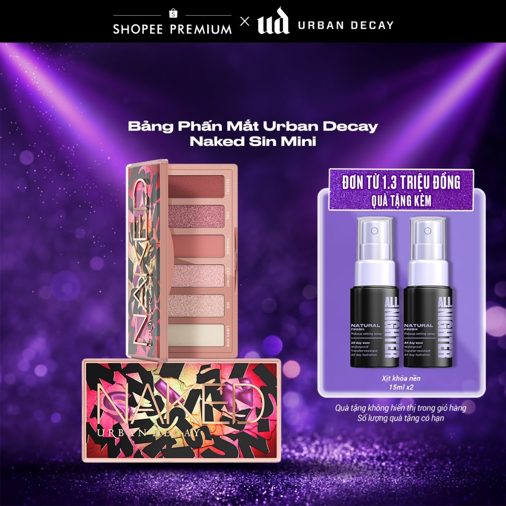 [Hannah X Urban Decay] Bảng Phấn Mắt Urban Decay Naked Mini | 6 Tông Màu - Thuần Chay, Bền Màu 12H