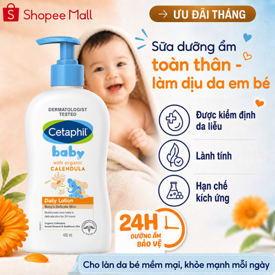 Sữa dưỡng ẩm dịu lành cho bé CETAPHIL BABY LOTION WITH ORGANIC CALENDULA 400ML