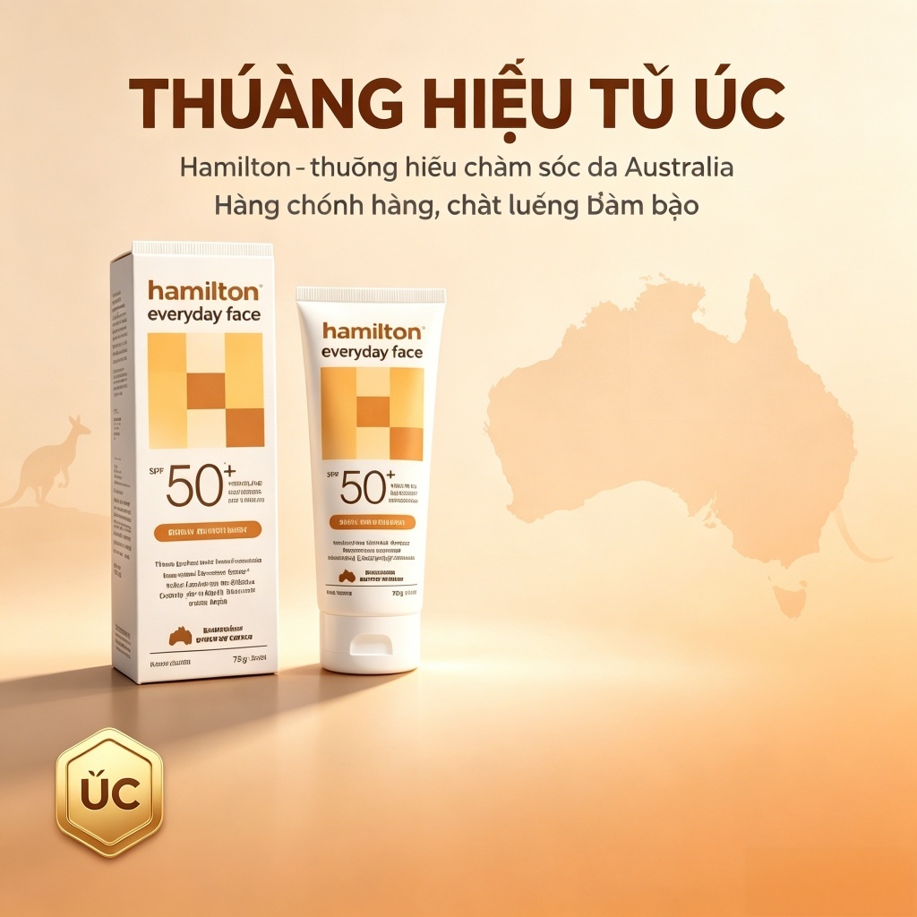 Kem chống nắng Hamilton Everyday Face 75g SPF50+ kem nền chống nắng 2 trong 1 thẩm thấu nhanh không 